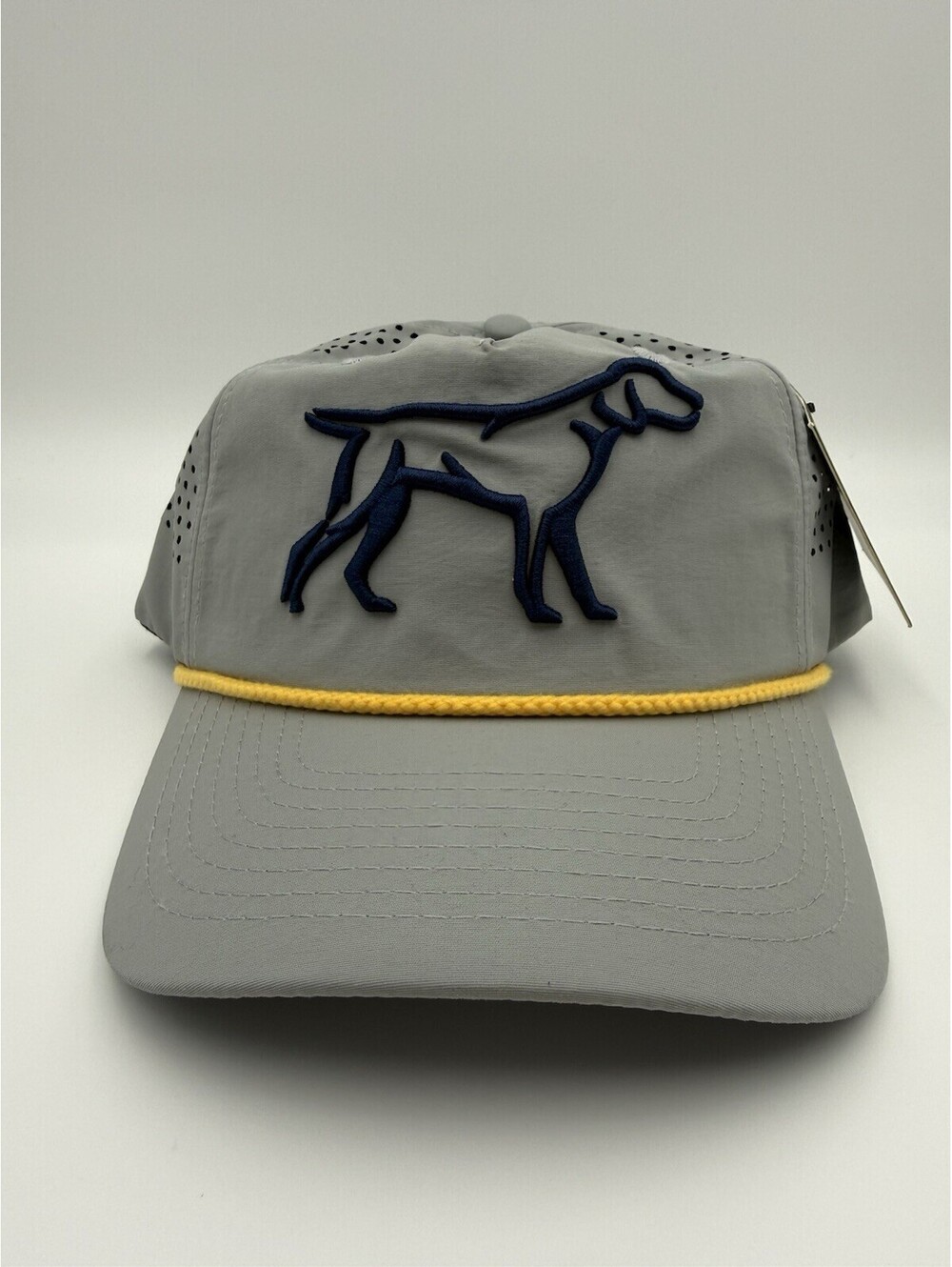 Fieldstone Men’s Hat SnapBack Hunting Dog Rope Braid Nylon Cap Gray NWT